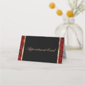 Carte De Rendez-vous Artiste de maquillage avec léopard rouge et lèvres (Dos)