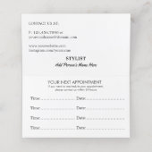 Carte De Rendez-vous Artiste de maquillage avec léopard rouge et lèvres (Intérieur déplié)