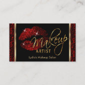 Carte De Rendez-vous Artiste de maquillage - Rouge foncé (Devant)