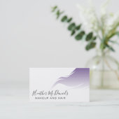 Carte De Rendez-vous Artiste de maquillage violet et salon de coiffure (Debout devant)