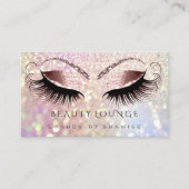 Carte De Rendez-vous Artiste maquillage Eyelash Rose Glam Parties scint (Devant)