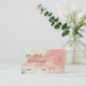 Carte De Rendez-vous Artiste rose moderne de maquillage d'aquarelle en  (Debout devant)