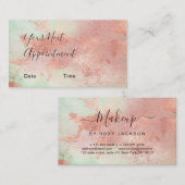 Carte De Rendez-vous Artiste rose moderne de maquillage d'aquarelle en  (Devant / Derrière)