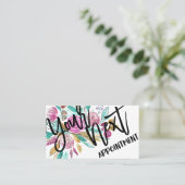 Carte De Rendez-vous Artsy Elegant rose Turquoise aquarelle (Debout devant)