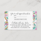 Carte De Rendez-vous Artsy Elegant rose Turquoise aquarelle (Dos)