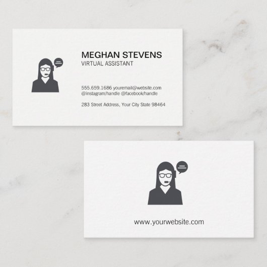 Carte De Rendez-vous Assistant virtuel du support client (Devant / Derrière)