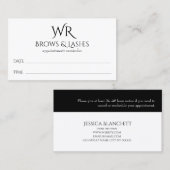 Carte de rendez-vous au salon Brows & Lashes Micro (Devant / Derrière)