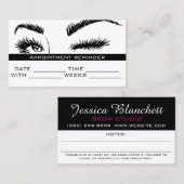 Carte de rendez-vous au salon Brows & Lashes Micro (Devant / Derrière)