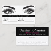 Carte de rendez-vous au salon Brows & Lashes Micro (Devant / Derrière)