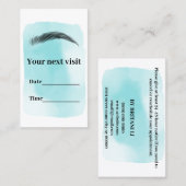 Carte de rendez-vous au salon Brows Microblading (Devant / Derrière)