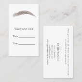Carte de rendez-vous au salon Brows Microblading (Devant / Derrière)