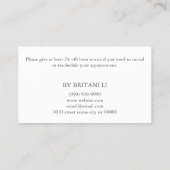Carte de rendez-vous au salon Brows Microblading (Dos)