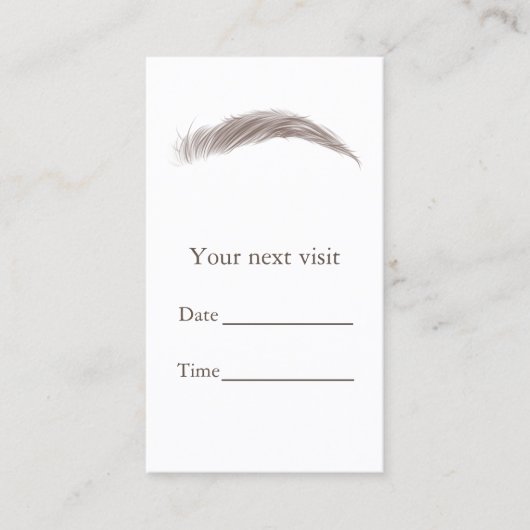 Carte de rendez-vous au salon Brows Microblading (Devant)