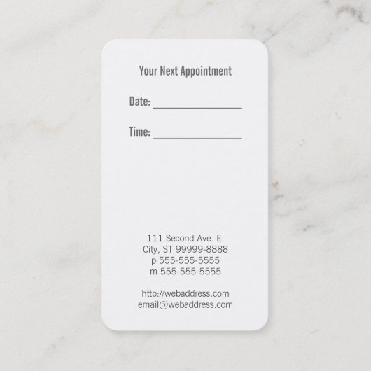 Carte De Rendez-vous Avaler (Style Letterpress) (Dos)