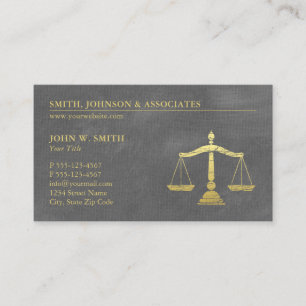 Carte De Rendez-vous Avocat de luxe Grey Échelles de justice Nomination