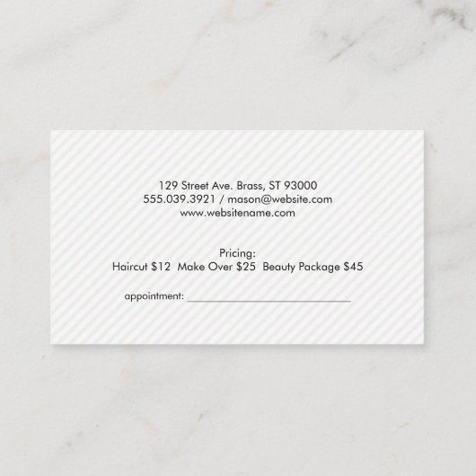 Carte De Rendez-vous Baiser et monogramme (Dos)