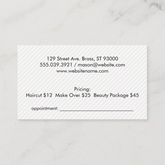 Carte De Rendez-vous Baiser et monogramme (Dos)