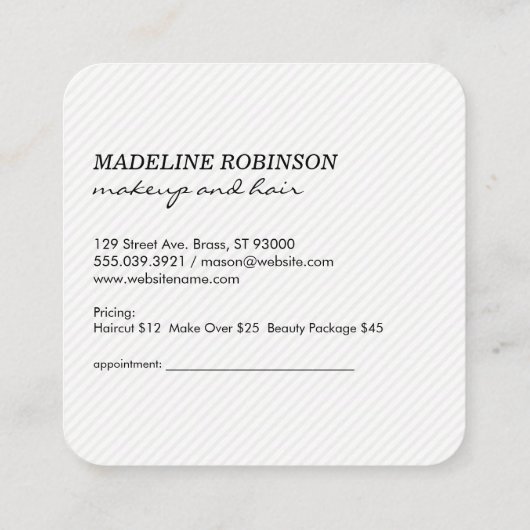 Carte De Rendez-vous Baiser et monogramme (Dos)