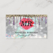 Carte De Rendez-vous Baiser et monogramme | Parties scintillant Gold Pu (Devant)