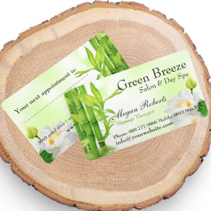 Carte De Rendez-vous Bambou Lotus Reiki Spa Soins de la peau Salon de m