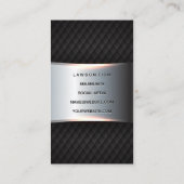 Carte De Rendez-vous Bannière métallique en argent | Carreaux noirs (Dos)