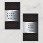 Carte De Rendez-vous Bannière métallique en argent | Carreaux noirs (Devant / Derrière)