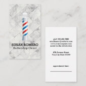 Carte De Rendez-vous Barber Pole bonbon rayé (Devant / Derrière)