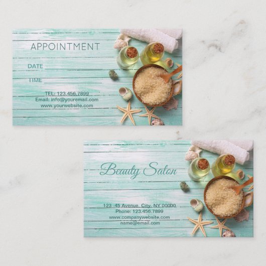 Carte De Rendez-vous Beach Aromathérapie Massage thérapie SPA Rendez-vo (Devant / Derrière)