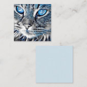 Carte De Rendez-vous Beau chat aux yeux bleus (Devant / Derrière)