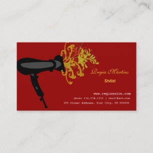 Carte De Rendez-vous Beauticiennes Sèche-Cheveux Foulant Florals Salon 