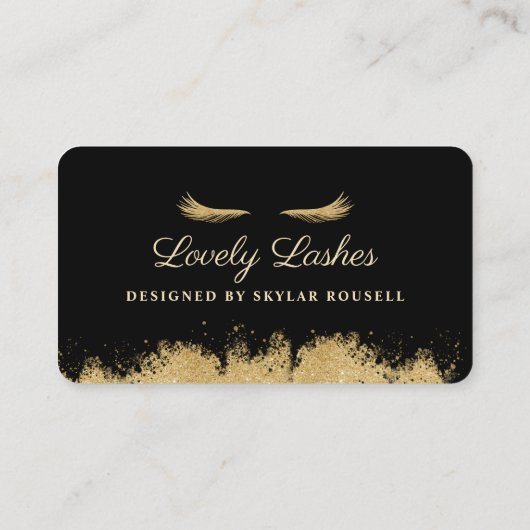 Carte De Rendez-vous Beauty Gold Dusted Eyelash Noir & Or Luxuriant (Dos)