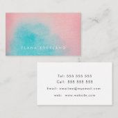 Carte De Rendez-vous Belle aquarelle rose aqua (Devant / Derrière)