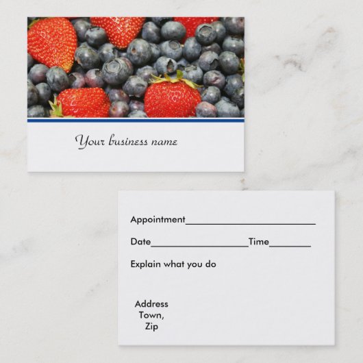 Carte de rendez-vous Berries (Devant / Derrière)