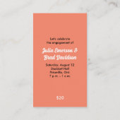 Carte De Rendez-vous Billet Heure de la fête (Dos)