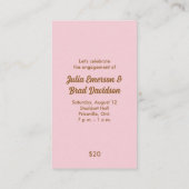 Carte De Rendez-vous Billet Heure de la fête (Dos)