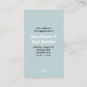 Carte De Rendez-vous Billet Heure de la fête (Dos)