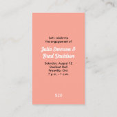 Carte De Rendez-vous Billet Heure de la fête (Dos)