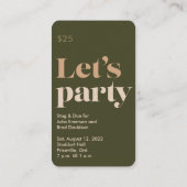 Carte De Rendez-vous Billet précure à base de bâtonnets (Dos)