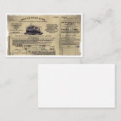 Carte De Rendez-vous Billet RMS Titanic 1912 (Devant / Derrière)