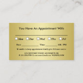 Carte De Rendez-vous Black & gold design, Logo or Photo in gold circle, (Dos)
