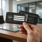 Carte De Rendez-vous Black Luxury Art Deco QR Code Minimal Design