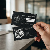 Carte De Rendez-vous Black Luxury Art Deco QR Code Minimal Design