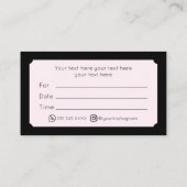 Carte de rendez-vous Black Modern (Dos)