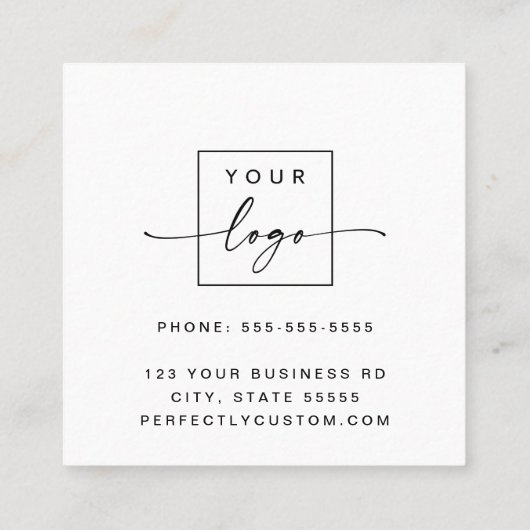 Carte de rendez-vous blanc carré (Dos)