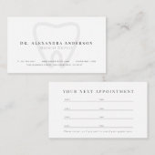 Carte de rendez-vous blanc moderne pour dentiste (Devant / Derrière)