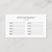 Carte De Rendez-vous Blanc & Noir, Minimal, Élégant, Salon (Dos)