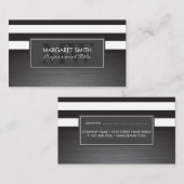 Carte De Rendez-vous Blancs noirs | Brossé métallique (Devant / Derrière)