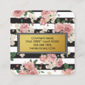 Carte De Rendez-vous Blancs noirs Monogramme Motif Floral (Dos)