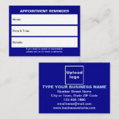 Carte de rendez-vous bleu affaires (Devant / Derrière)