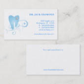 Carte De Rendez-vous Bleu dentaire 3 de logo de dent de diamant de (Devant / Derrière)